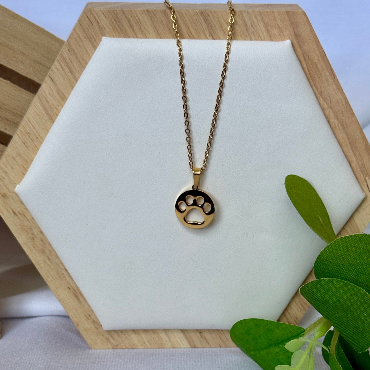 Dog Paw Gold Necklace