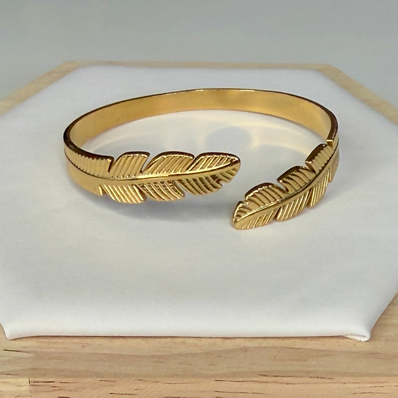 Leaf Gold Plated Steel Bracelet
