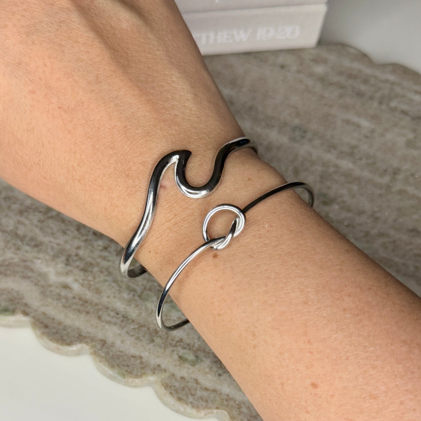 Waves Silver Steel Bracelet