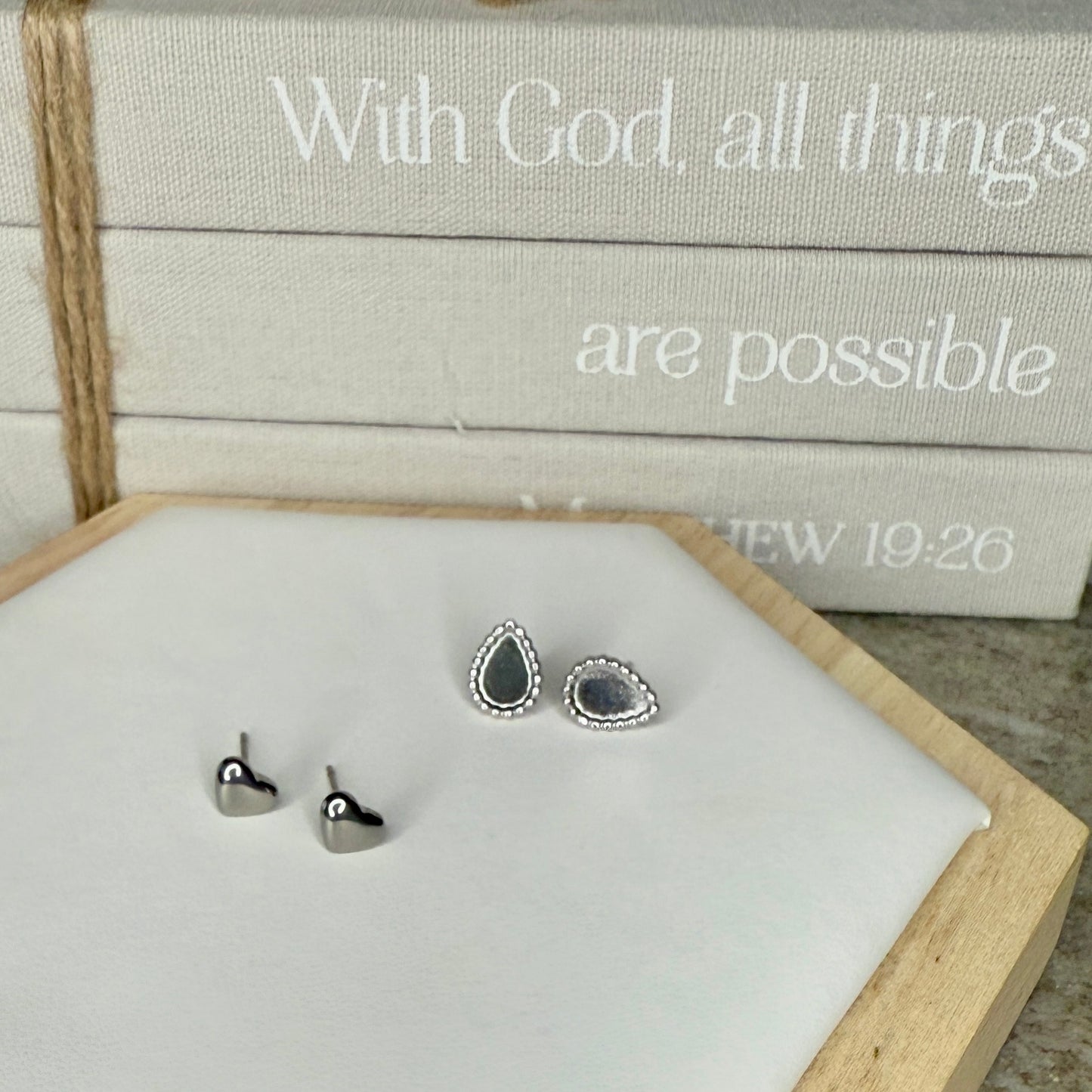Mini Silver Steel Earring