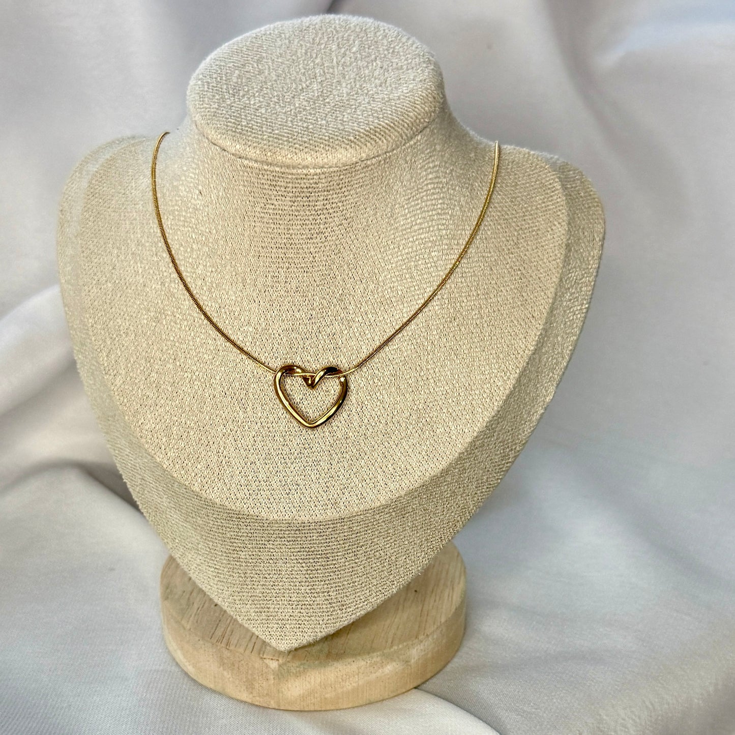 Golden Heart Cable Necklace